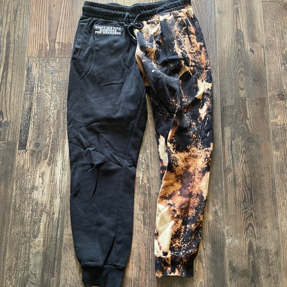 Black and Orange Tie-Dye Joggers